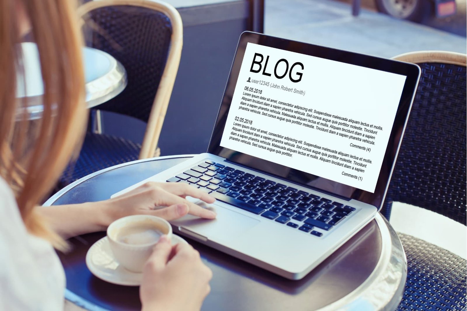 A copywriter writing a high quality content for a website.